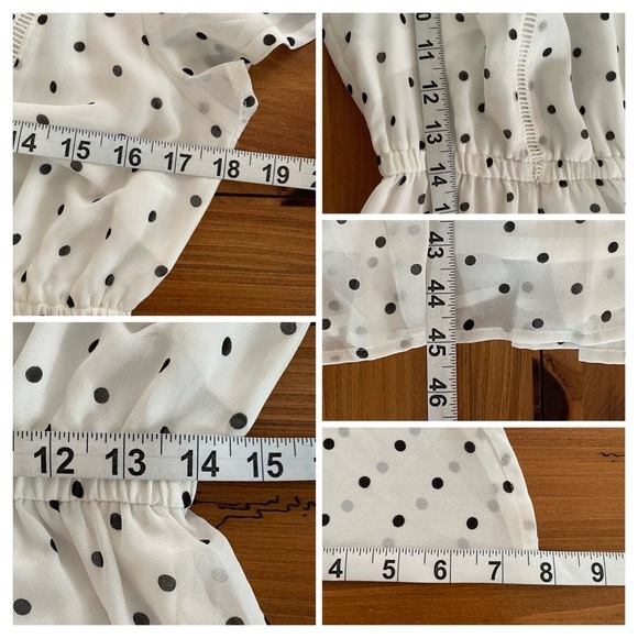 Torrid Chiffon Flutter Sleeve Midi Dress Black & White Polka Dot Size 10/12 - Picture 13 of 14